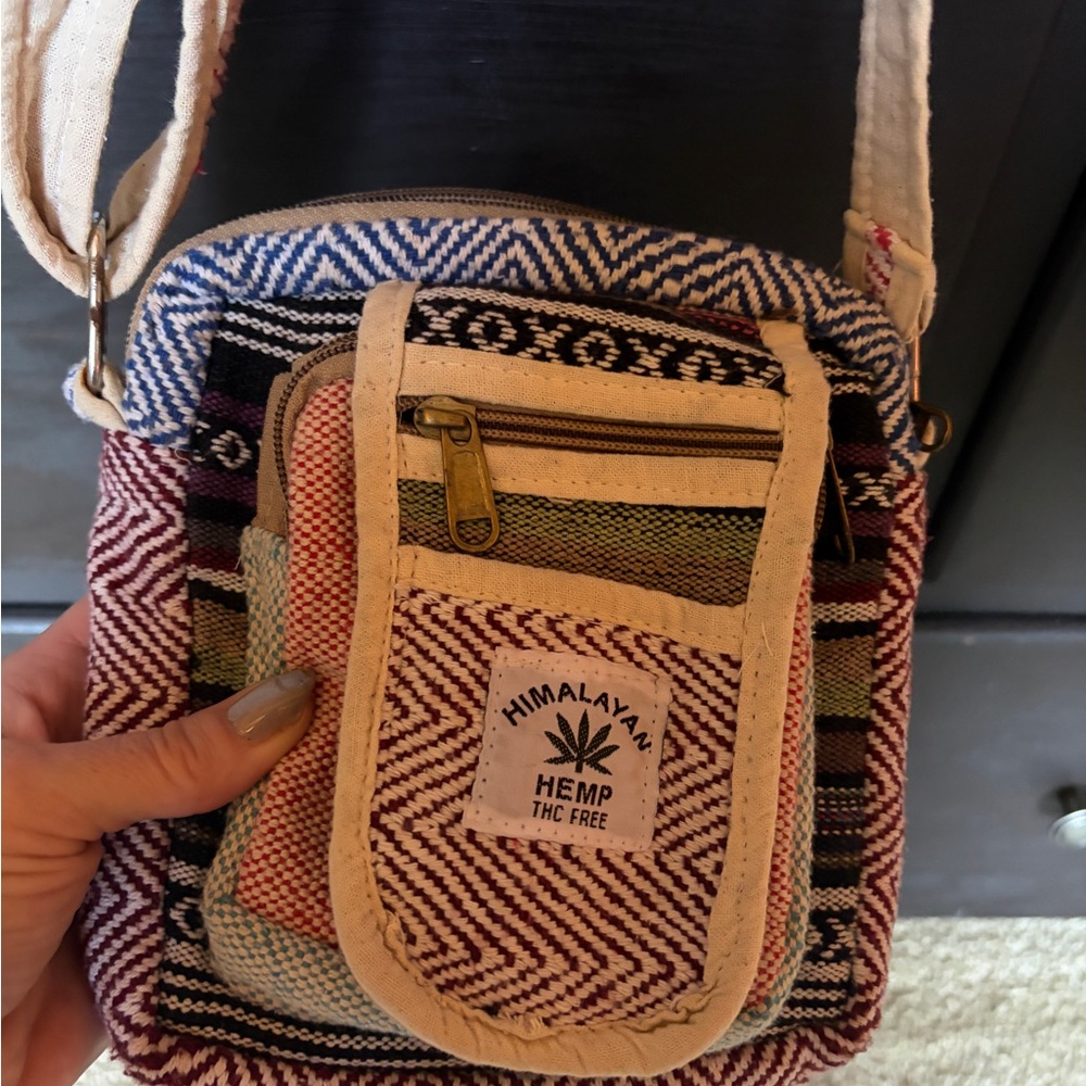 Himalayan Hemp Woven Crossbody Bag - Multicolor 5x6